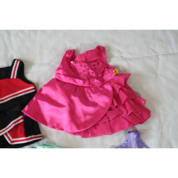 Build A Bear Outfits and Accessories Lot Dresses Pjs Cheer Roller Skates Shoes - Picture 4 of 14